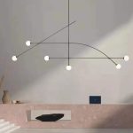 Modern Minimalist Line Chandelier – Designer Glass Ball Pendant Light for Artistic Interiors