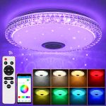 300W Smart RGB LED Ceiling Light – Dimmable Lamp with APP Control & Bluetooth Speaker