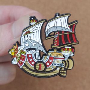One Piece Going Merry Enamel Pin – Pirate Ship Brooch Lapel Pin for Backpacks, Bags & Fashion Accessories