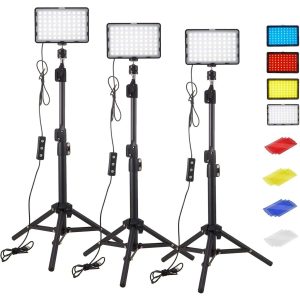 LED Photography Video Light Panel – Studio Lighting Kit with Tripod Stand & RGB Filters for Shooting, Streaming & YouTube