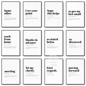 Home Office Definition Poster – Canvas Wall Art Print with Funny Work-from-Home Quote, Minimalist Office Décor Gift